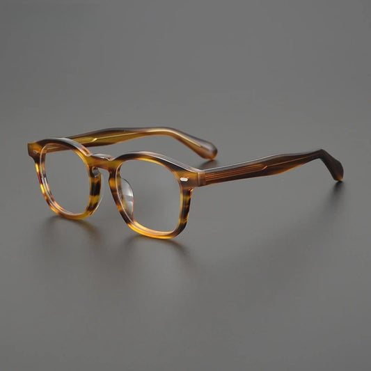 Acetate Amber Square Eyeglasses | Handmade Retro Optical Frames – CINILY UK