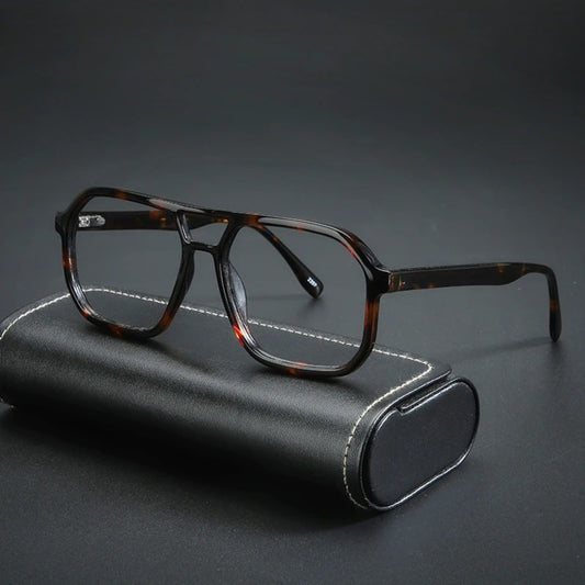 Acetate Double-Bridge Pilot Prescription Eyeglasses | Retro Optical Frame for Rx Lenses – CINILY UK