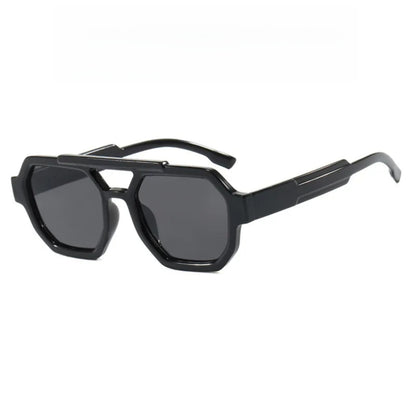 Tortoise Double-Bridge Polygon UV400 Sunglasses | Bold Retro Shades – CINILY UK