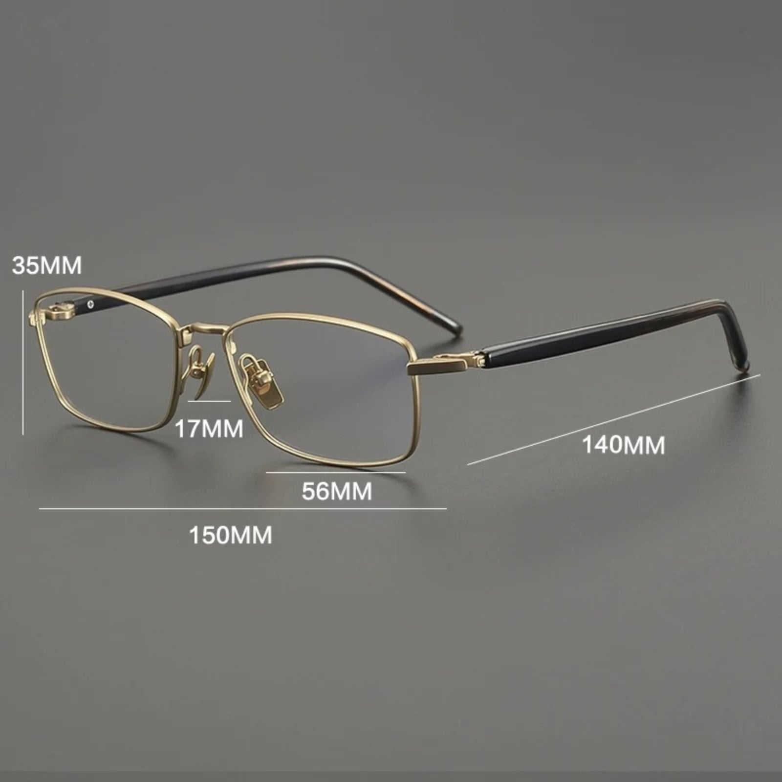 Titanium Rimless Square Prescription Eyeglasses | Lightweight Minimal Rx Glasses – CINILY UK temple detail