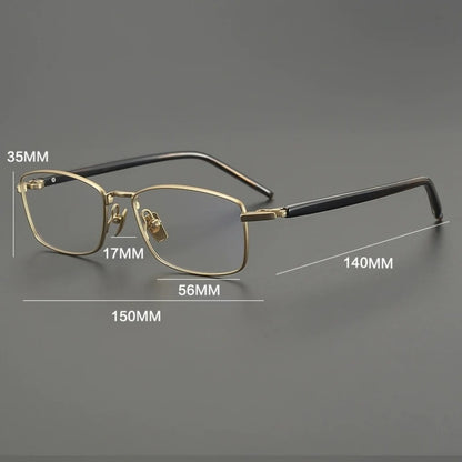 Titanium Rimless Square Prescription Eyeglasses | Lightweight Minimal Rx Glasses – CINILY UK temple detail