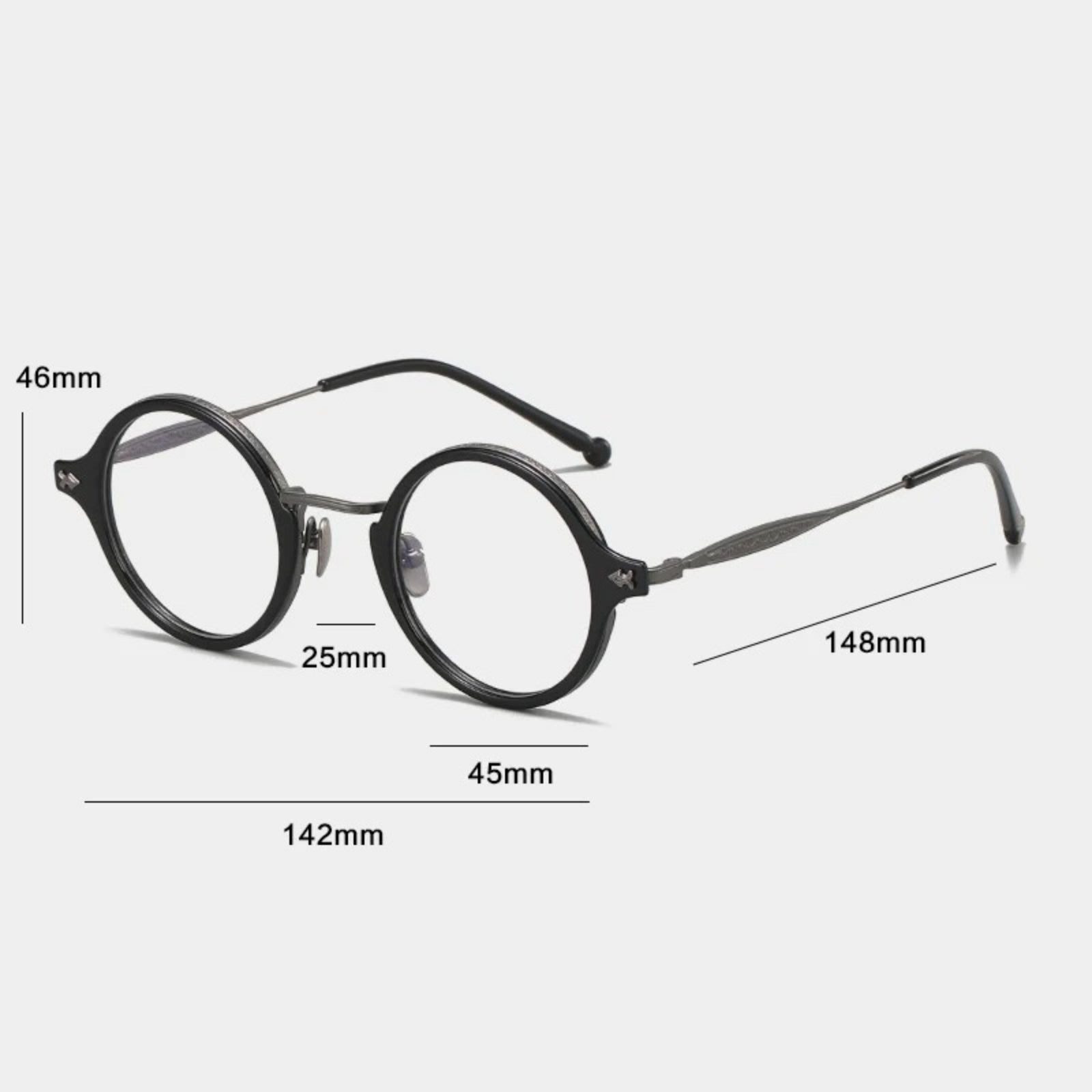 Titanium Acetate Windsor Round Prescription Eyeglasses | Retro Optical Frame for Rx Lenses – CINILY UK frame detail