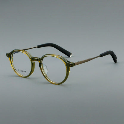Retro Round Titanium Alloy Glasses Frames frame detail