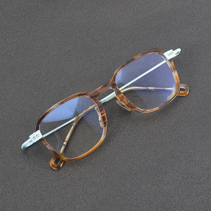 Retro Square Titanium Glasses Frames side view