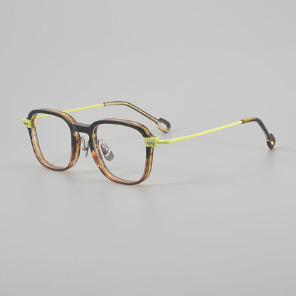 Retro Square Titanium Glasses Frames temple detail