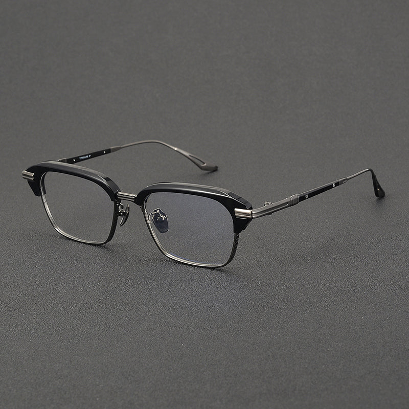 Retro Rectangular Titanium Glasses Frames