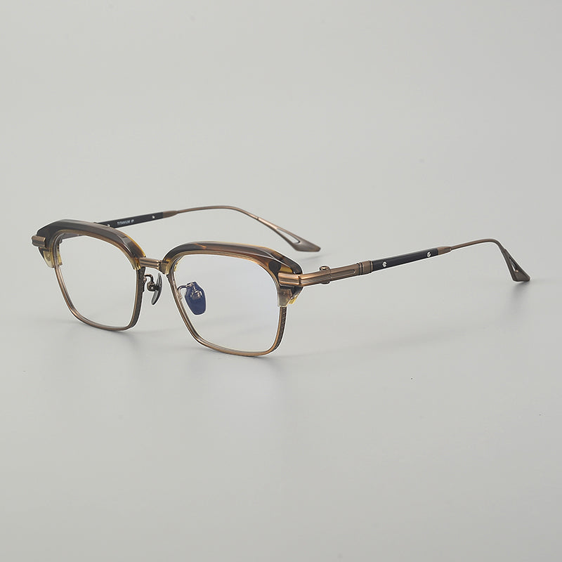 Retro Rectangular Titanium Glasses Frames