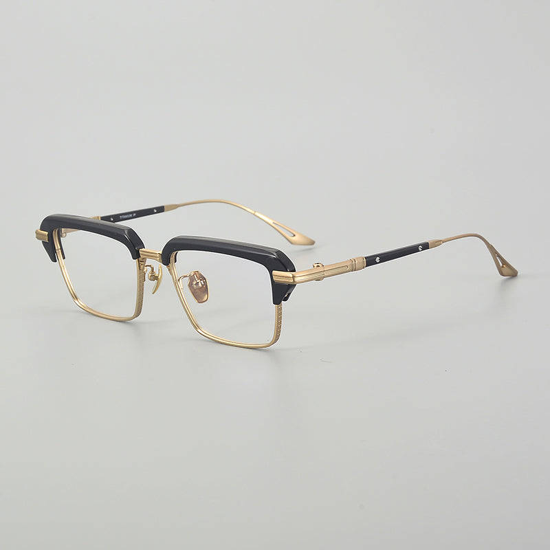 Retro Rectangular Titanium Glasses Frames