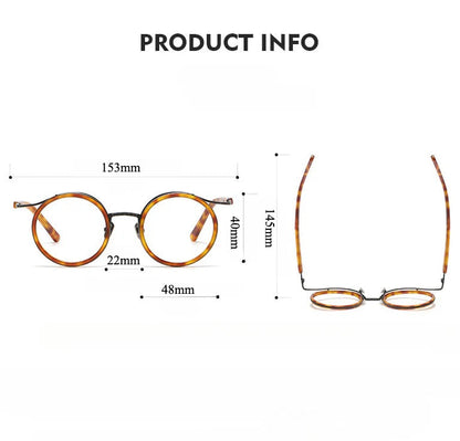 Vintage Round Titanium Glasses Frames side view
