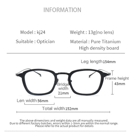 Men's Titanium Glasses Frames front view