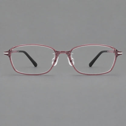 Soft oval plastic eyeglasses with a narrow bridge and gently rounded outer corners in Lilac, front view additional product view