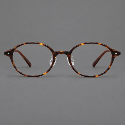Retro round plastic eyeglasses with softly lifted corners and a sculpted bridge in Tortoiseshell, front view additional product view