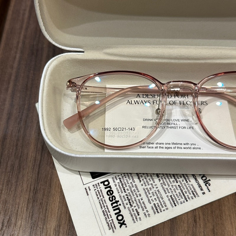 Wide Square Eyeglass Frames with Rounded Corners, Translucent and Soli additional product view