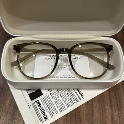 Square Eyeglass Frames with Soft Corners, Olive Green side view