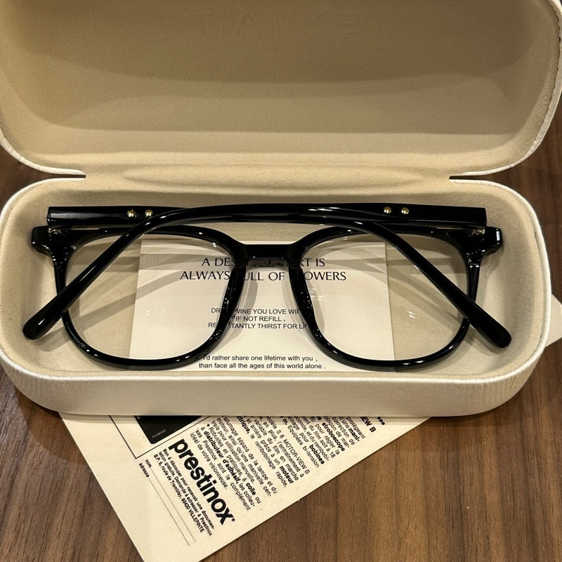 Oversized Rounded Eyeglass Frames with a Smooth Brow, Brown, Gray, Bla additional product view