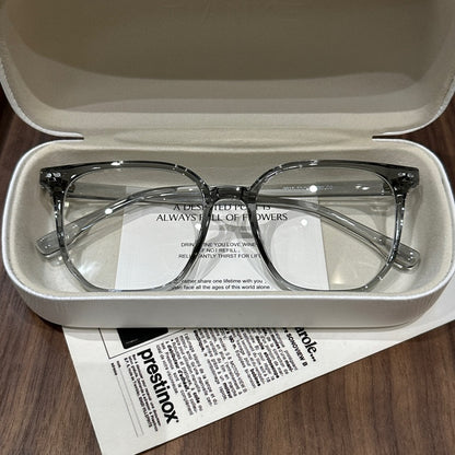 Oversized Rounded Square Eyeglass Frames, Ice Blue Gray, Gradient Blac
