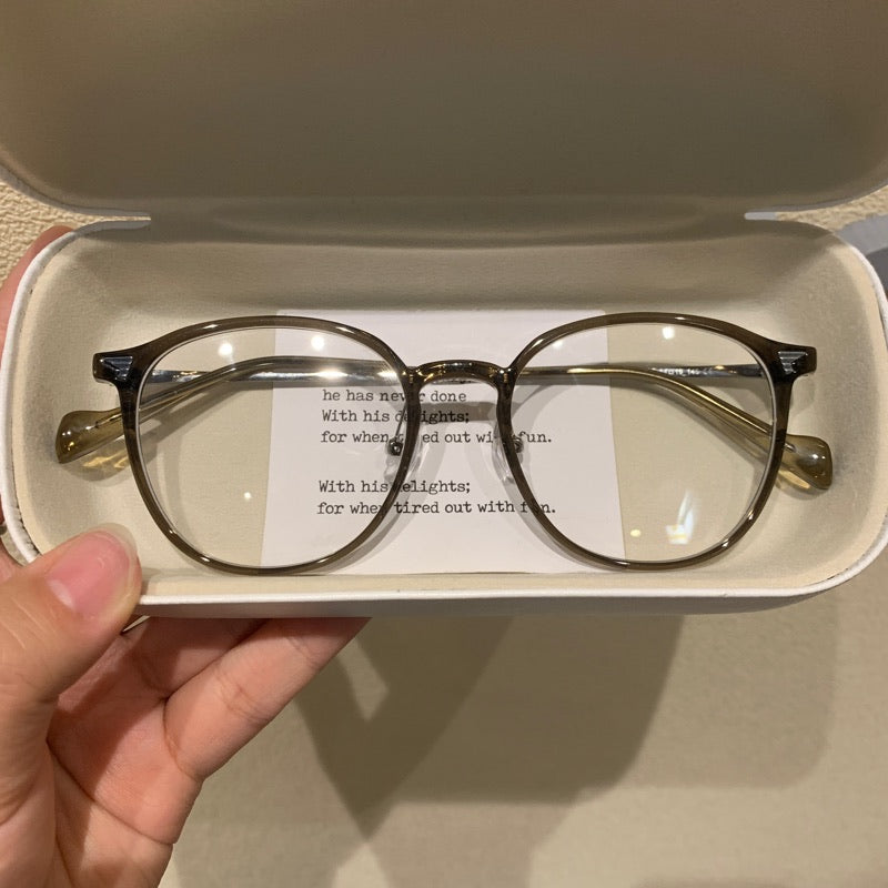 Classic Round Eyeglass Frames with a Keyhole-Style Bridge, Five Frame front view