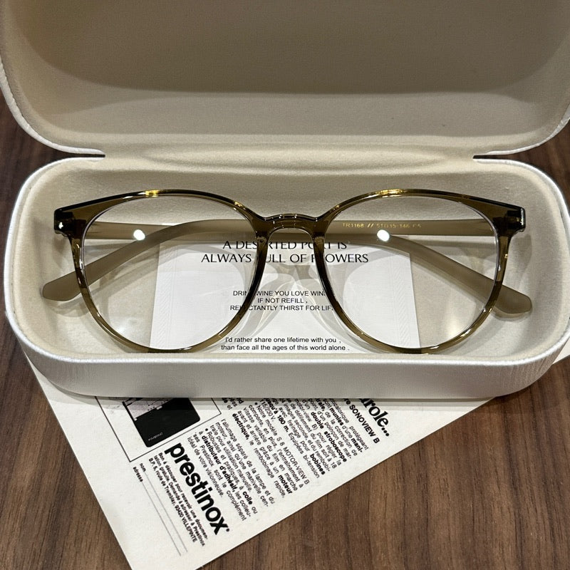Broad Square Eyeglass Frames with Softly Rounded Rims, Four Colors