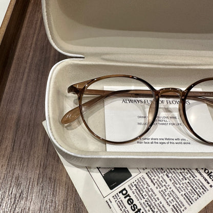 Rounded Square Eyeglass Frames with Slim Temples, Cool Tea Brown, Blac side view