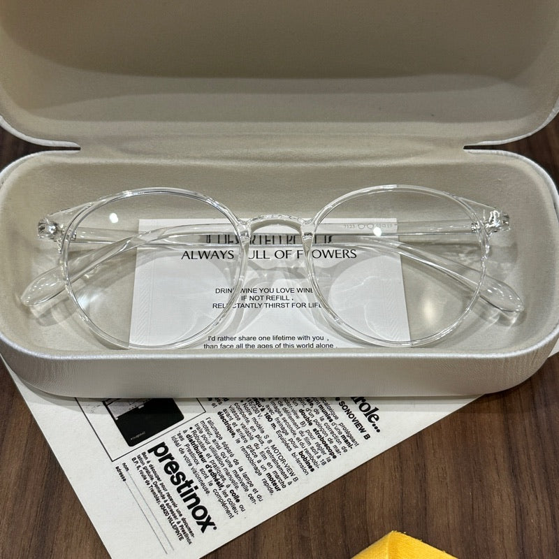 Rounded Square Eyeglass Frames with Slim Temples, Cool Tea Brown, Black or Clear