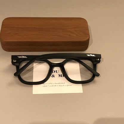 Oversized Square Eyeglass Frames with Thick Rims, Matte, Glossy or Gra lens detail