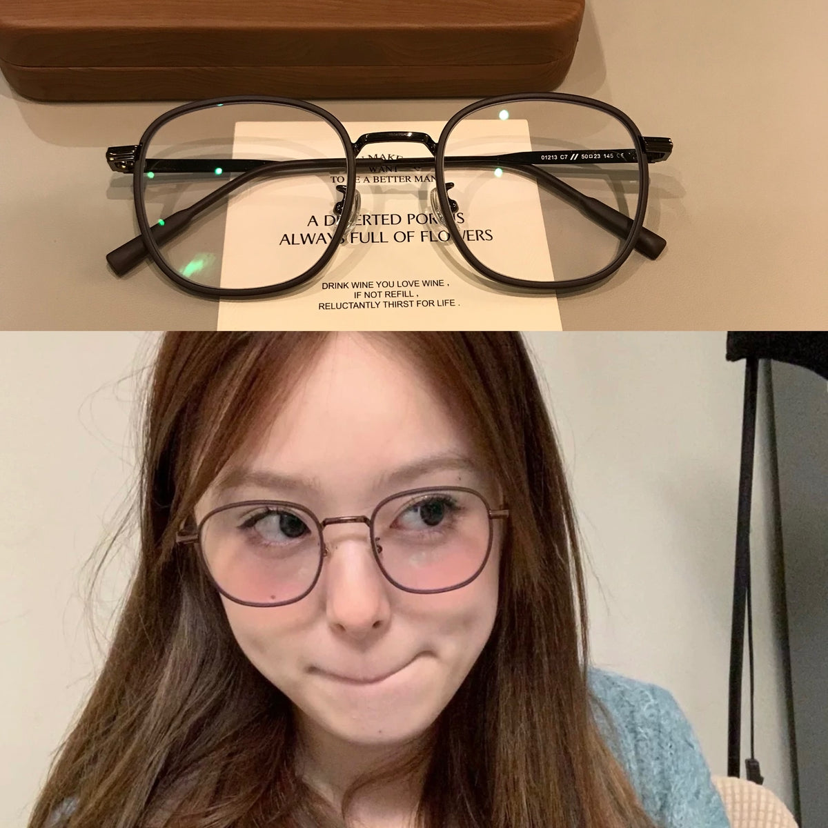 Round Eyeglass Frames with a Matte Finish and Slim Temples, Mocha Brown