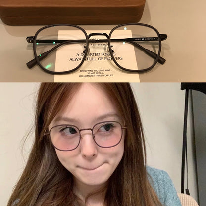 Round Eyeglass Frames with a Matte Finish and Slim Temples, Mocha Brow