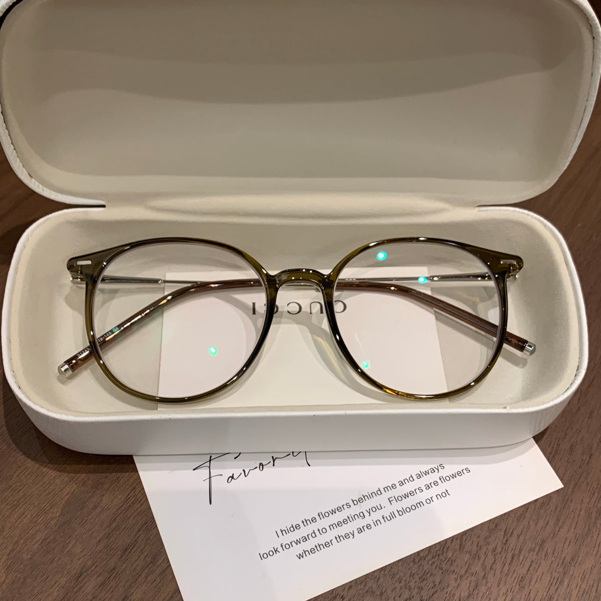 Round Eyeglass Frames with a Defined Browline, Cool Tea Brown or Oolon side view