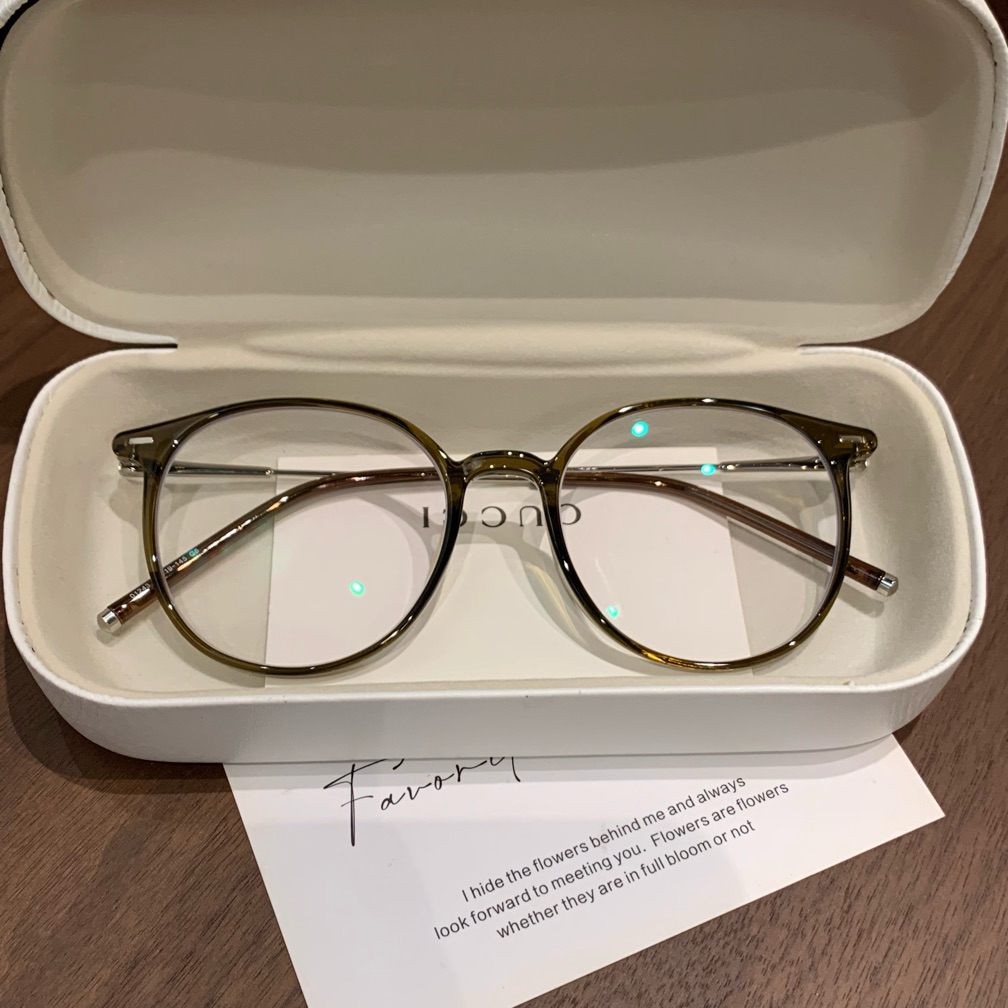 Round Eyeglass Frames with a Defined Browline, Cool Tea Brown or Oolong Tea Brown