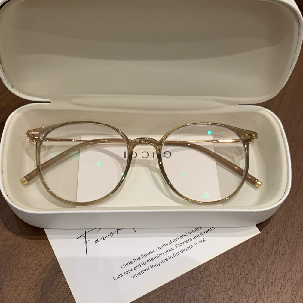 Round Eyeglass Frames with a Defined Browline, Cool Tea Brown or Oolong Tea Brown