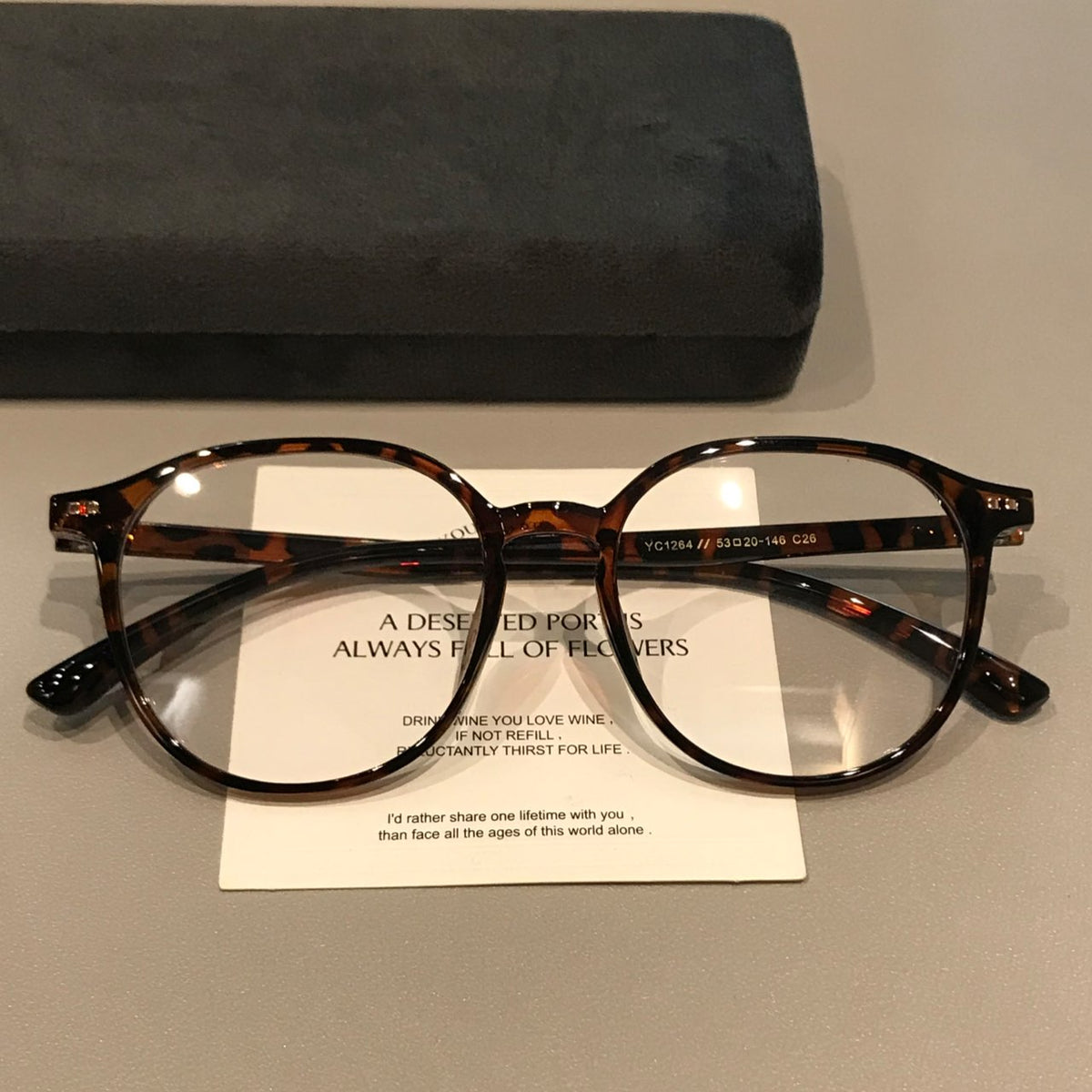Retro Rounded Rectangular Eyeglass Frames with Thick Rims, Tortoiseshell