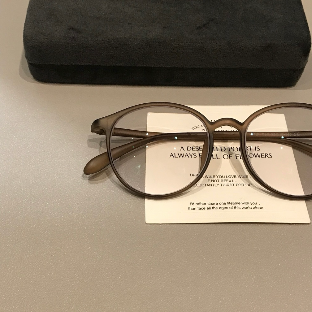 Oversized Rounded Eyeglass Frames with a Matte Finish, Tea Brown frame detail