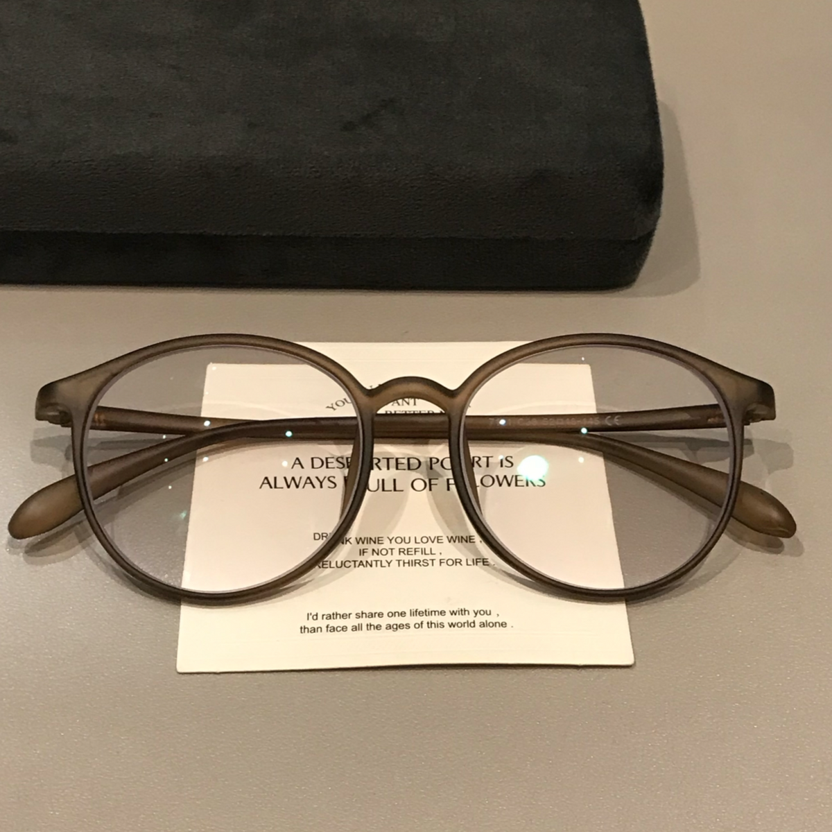 Oversized Rounded Eyeglass Frames with a Matte Finish, Tea Brown - Matte Tea Brown