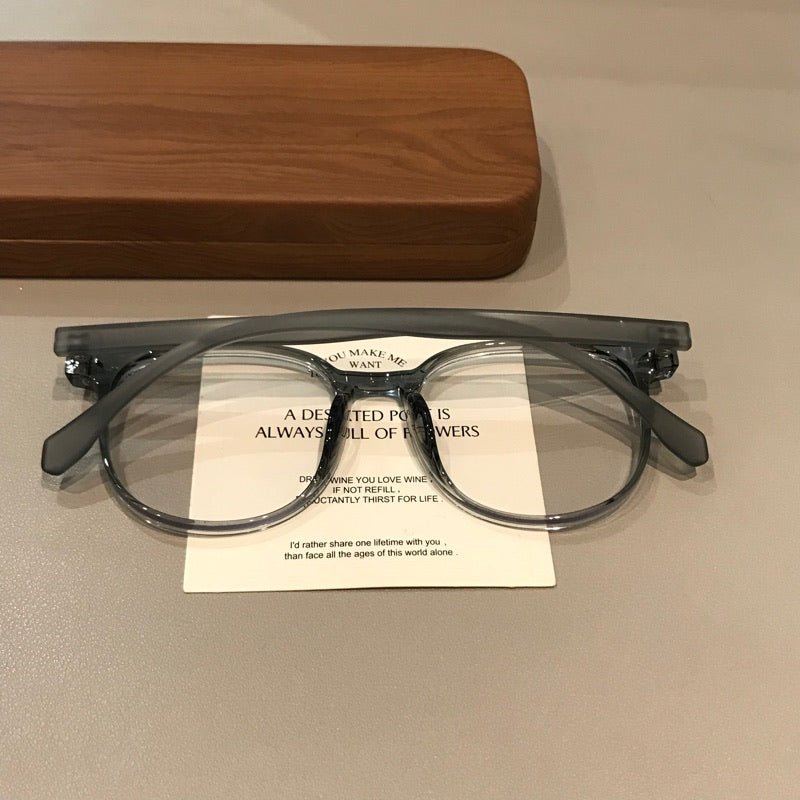 Oversized Square Eyeglass Frames with a Broad Brow, Matte Black