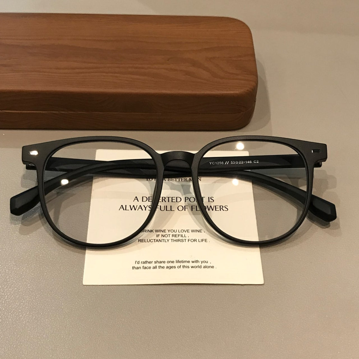Oversized Square Eyeglass Frames with a Broad Brow, Matte Black - Matte Black
