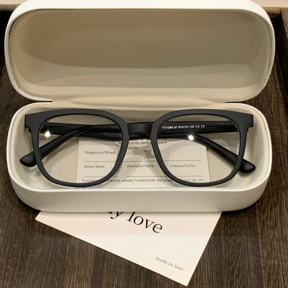 Men's Oversized Square Eyeglass Frames with Thick Matte Rims, Black