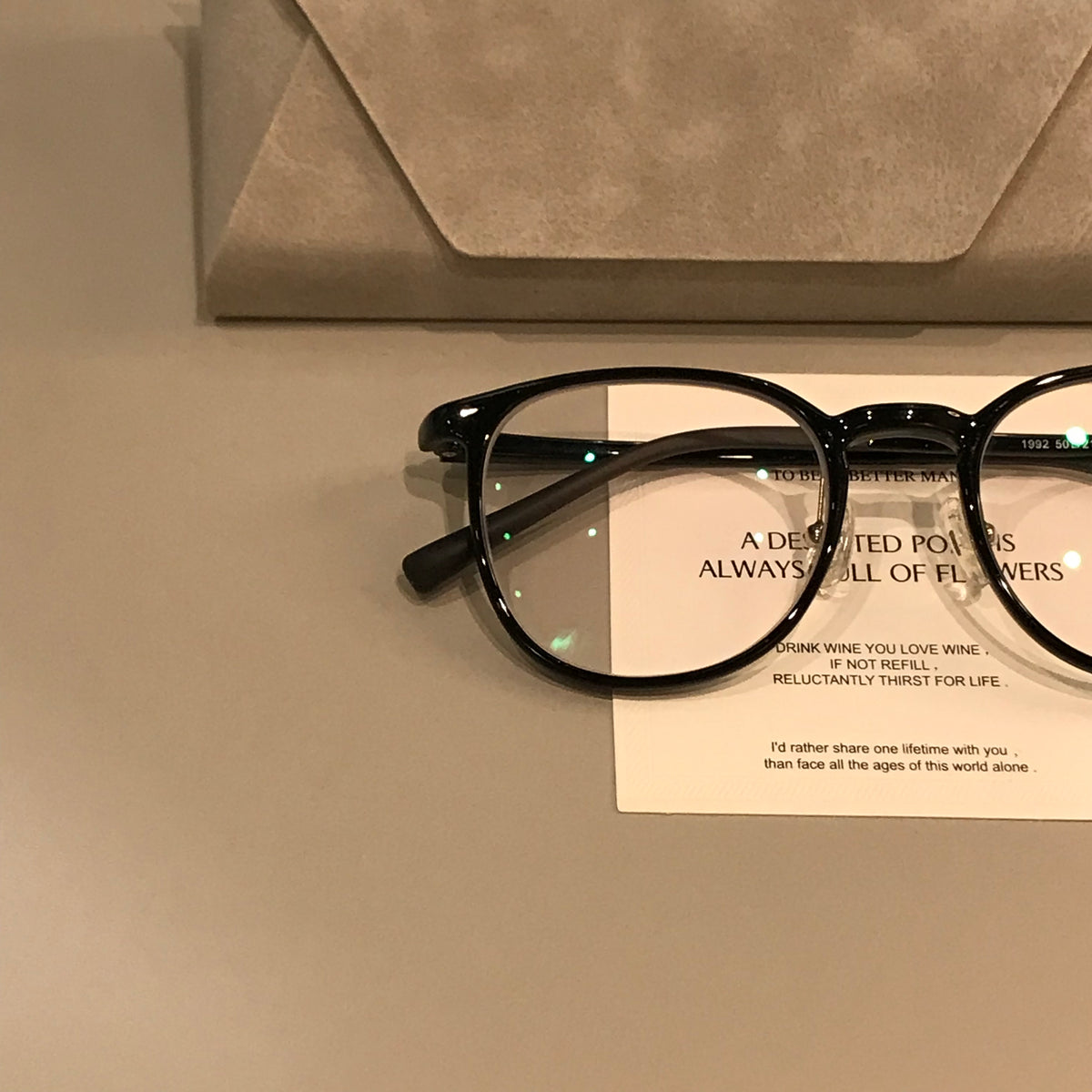 Square Eyeglass Frames with Thin Rims and a Curved Bridge, Black additional product view