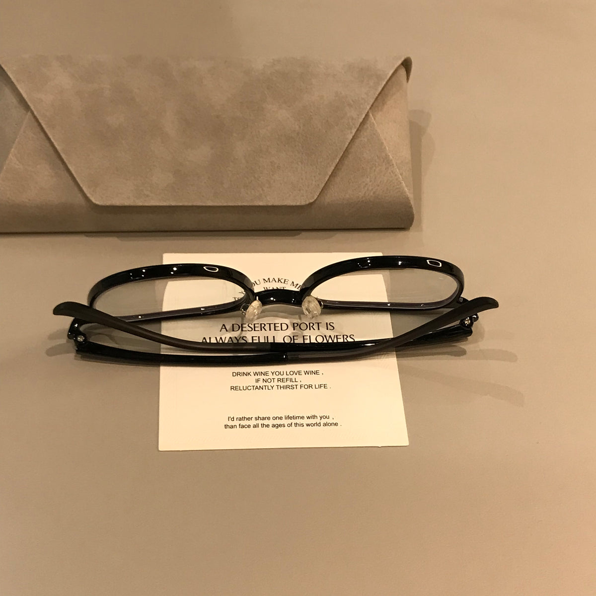 Square Eyeglass Frames with Thin Rims and a Curved Bridge, Black