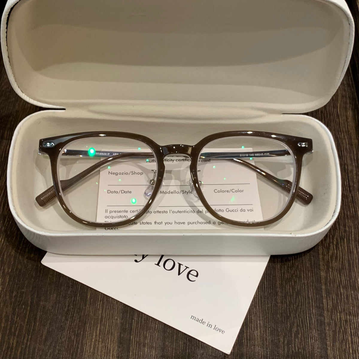 Rounded Square Eyeglass Frames with Corner Accents, Latte Brown or Bla front view