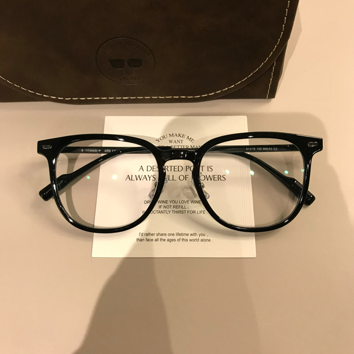 Rounded Square Eyeglass Frames with Corner Accents, Latte Brown or Bla additional product view