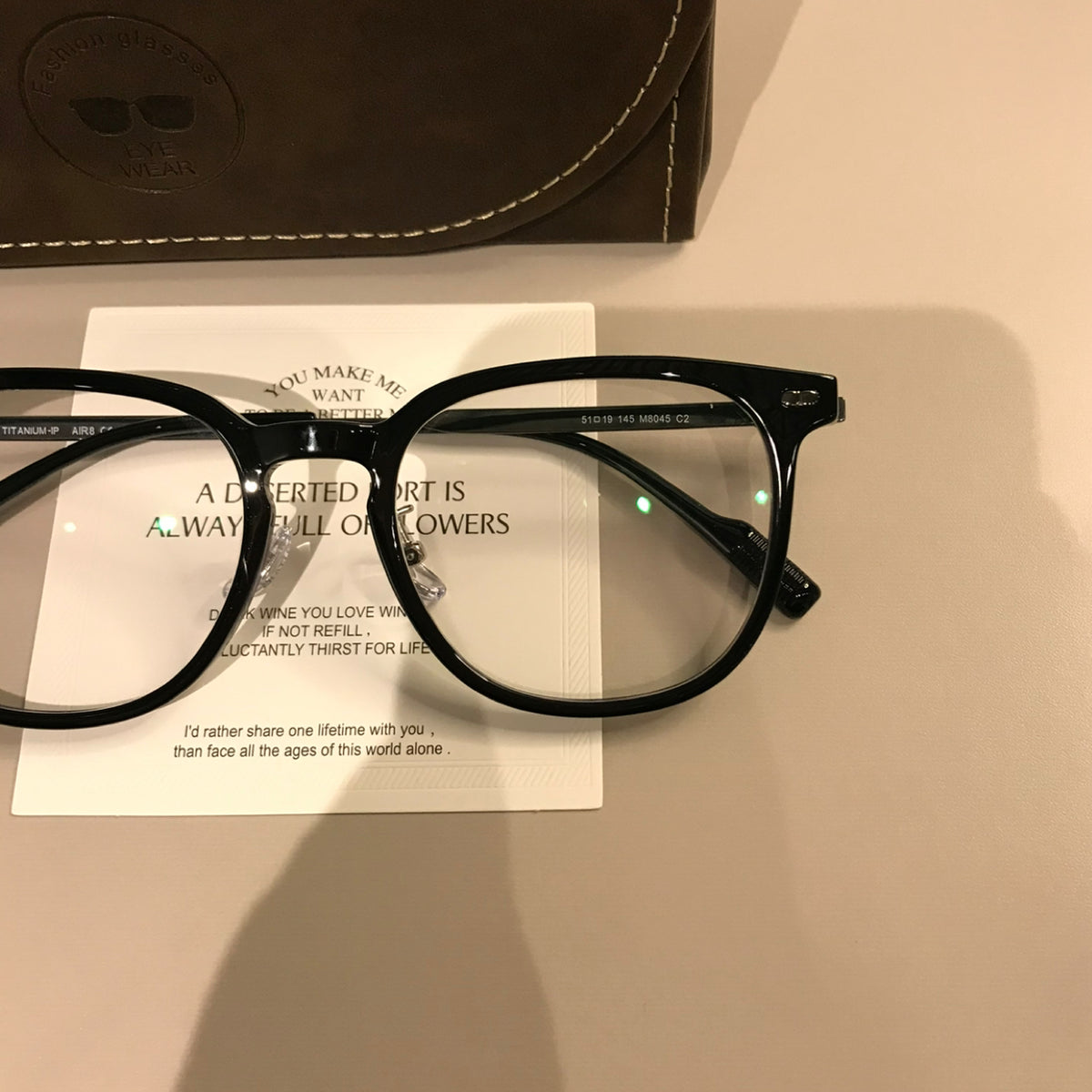 Rounded Square Eyeglass Frames with Corner Accents, Latte Brown or Black