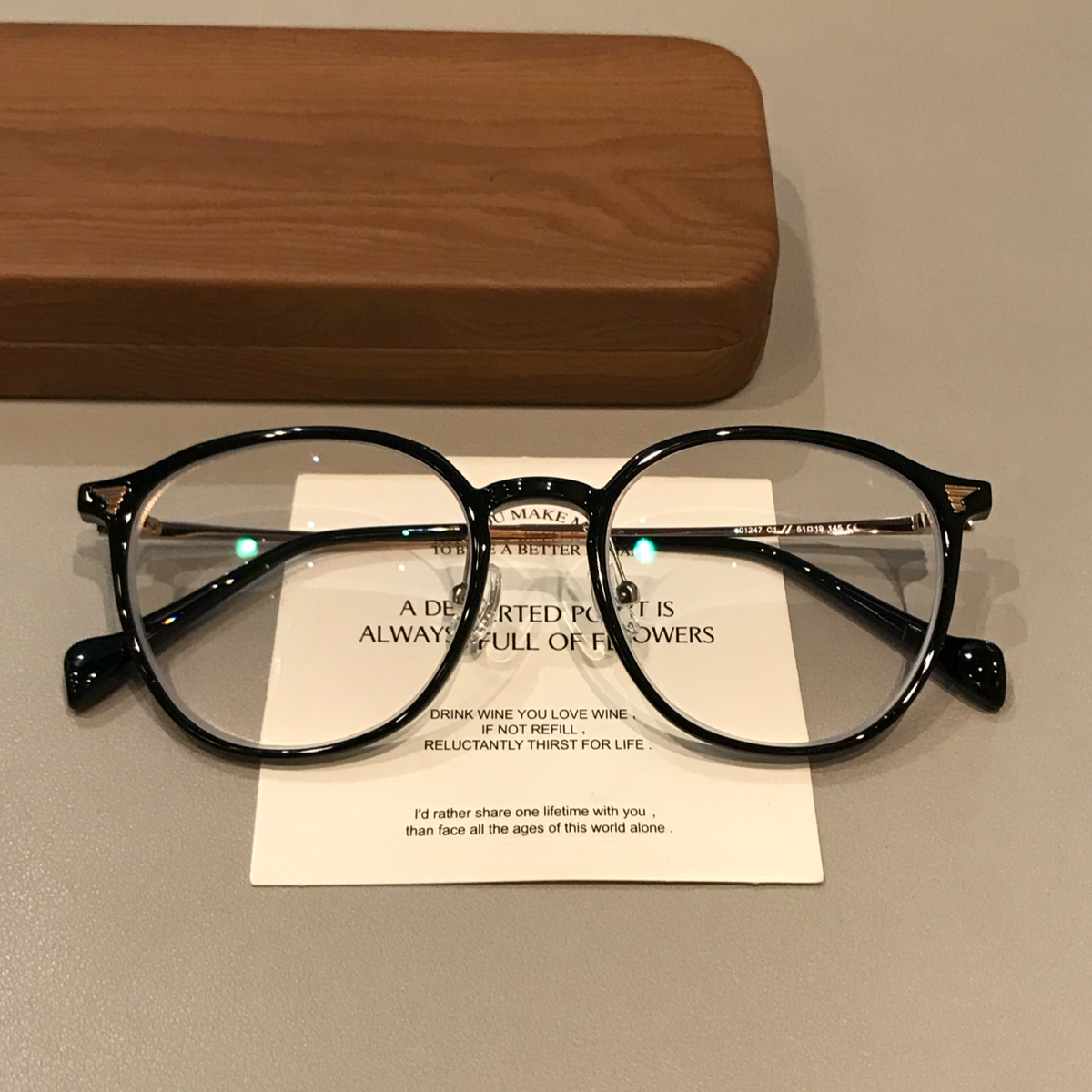 TR90 Eyeglass Frames with a Rounded Front, Black, Gray, Latte Brown or - Black