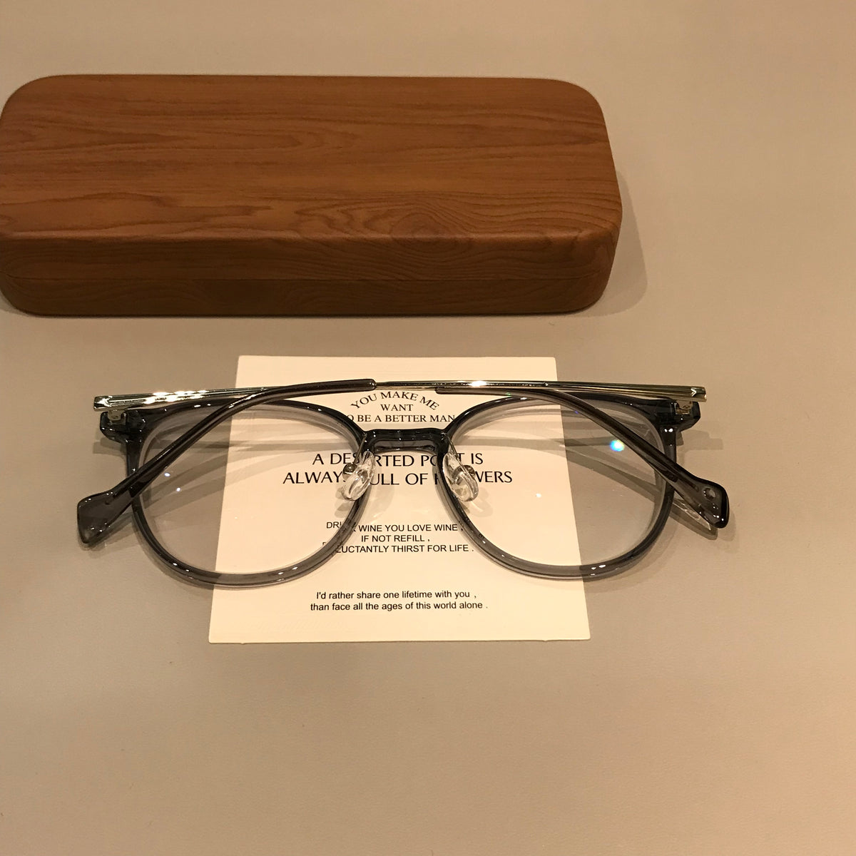TR90 Eyeglass Frames with a Rounded Front, Black, Gray, Latte Brown or Black/Silver