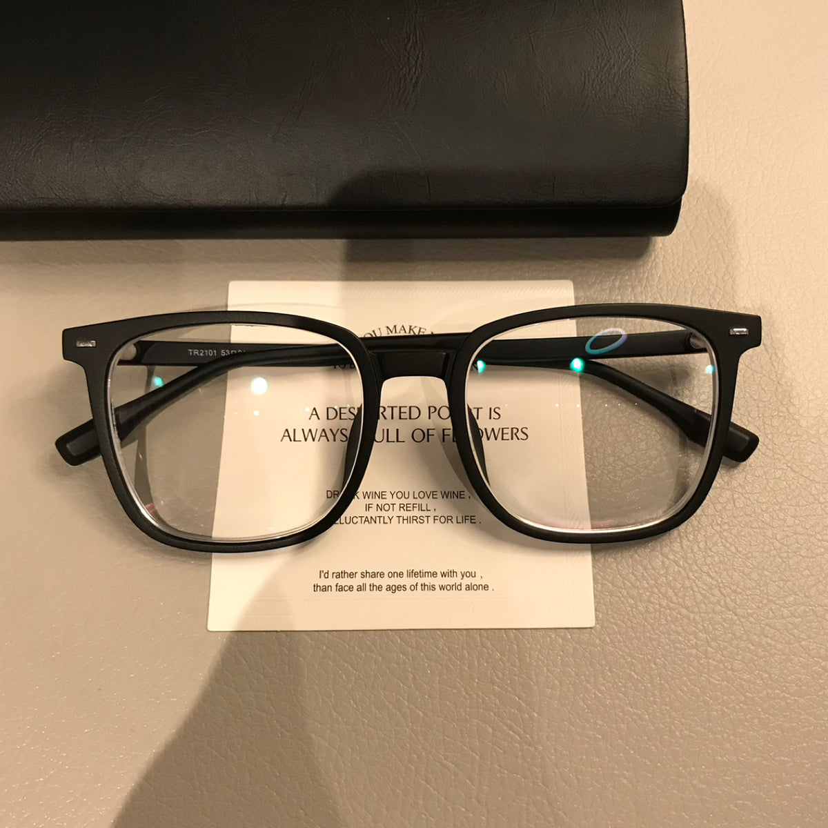 Geometric Square Eyeglass Frames with Angled Corners, Black Finishes or Matte Tortoiseshell
