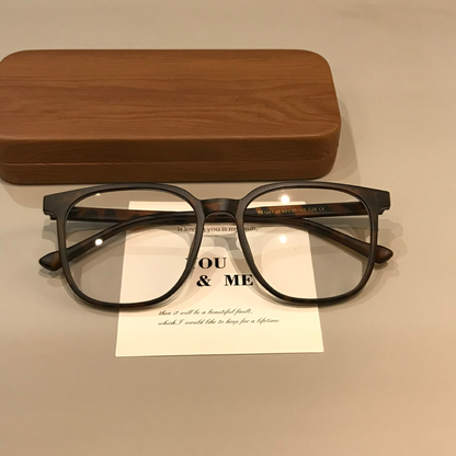Geometric Square Eyeglass Frames with Angled Corners, Black Finishes o additional product view