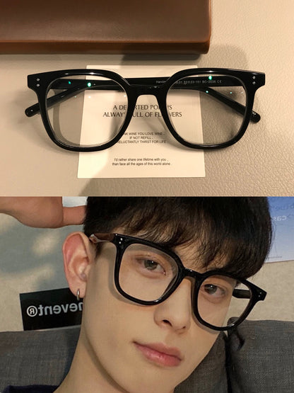 Geometric Square Eyeglass Frames with Angled Corners, Black Finishes o additional product view