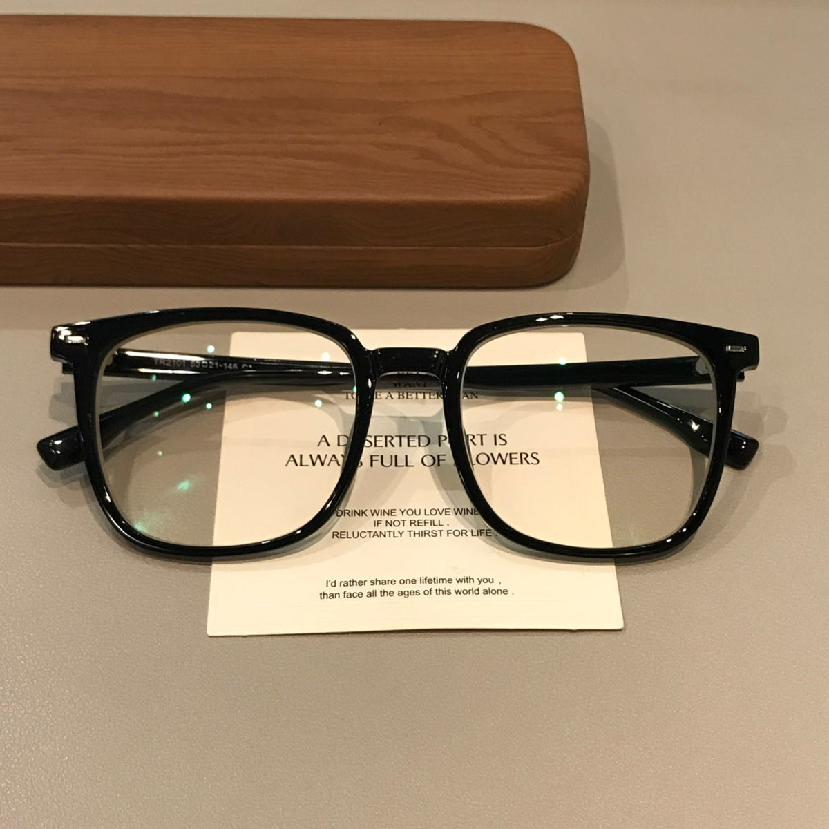 Geometric Square Eyeglass Frames with Angled Corners, Black Finishes o - Glossy Black