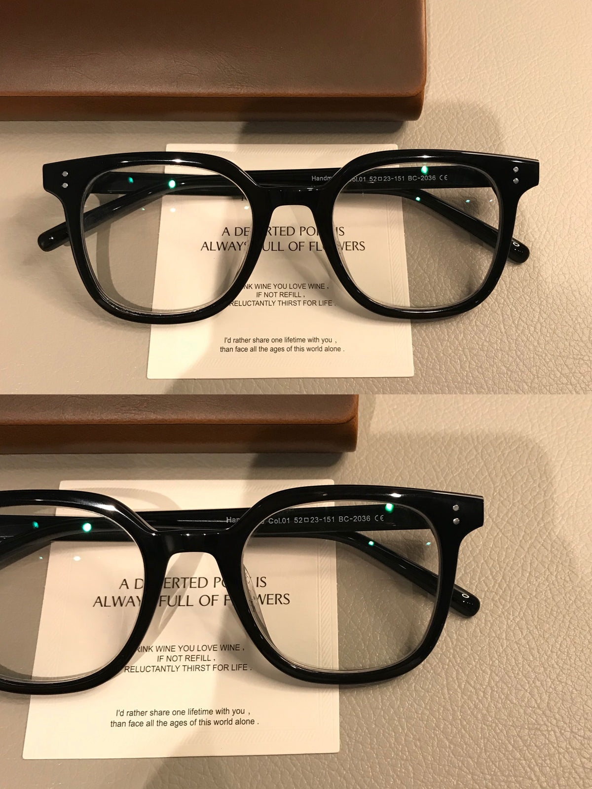 Geometric Square Eyeglass Frames with Angled Corners, Black Finishes o additional product view
