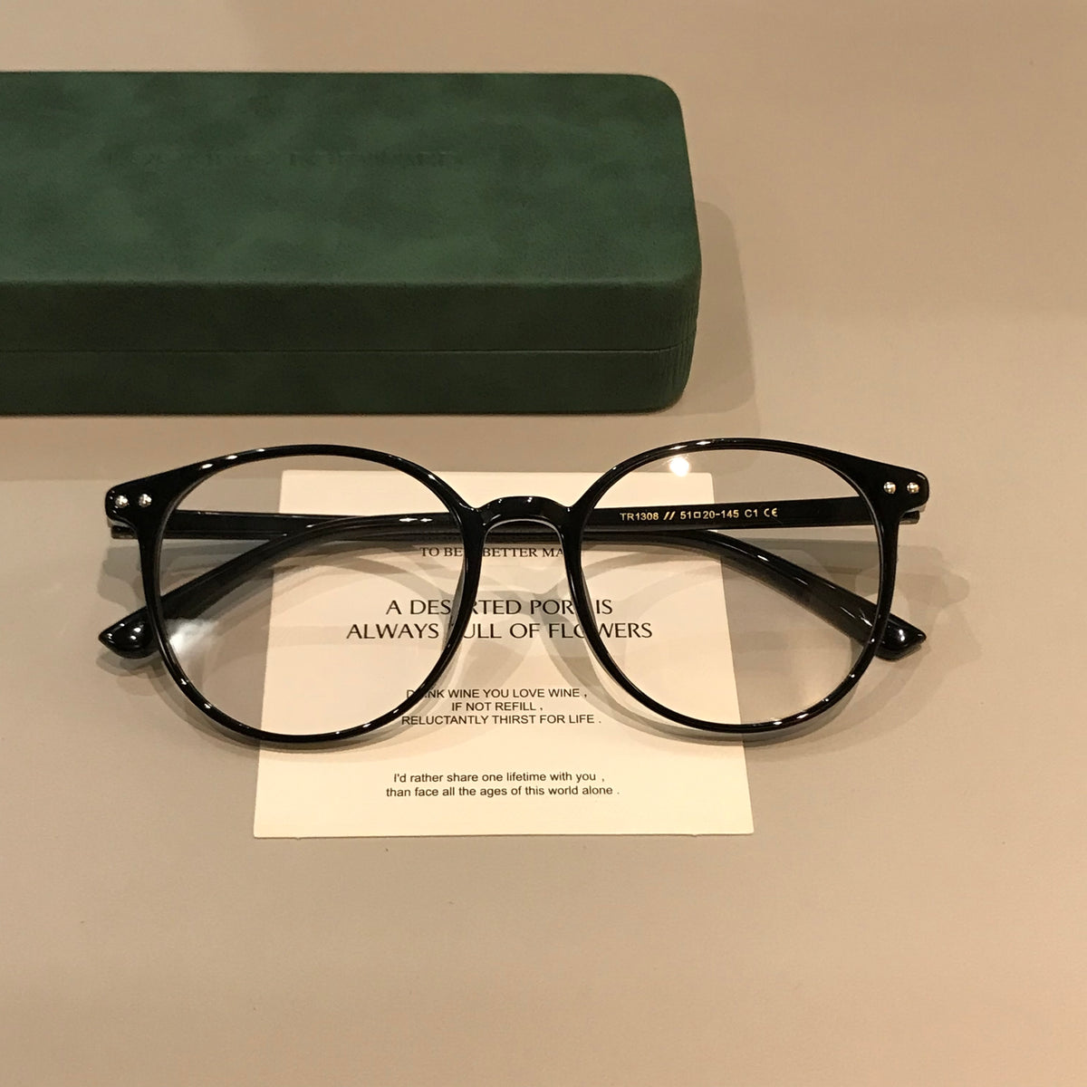 Oval Eyeglass Frames with TR Construction, Gradient Coffee Brown or Black