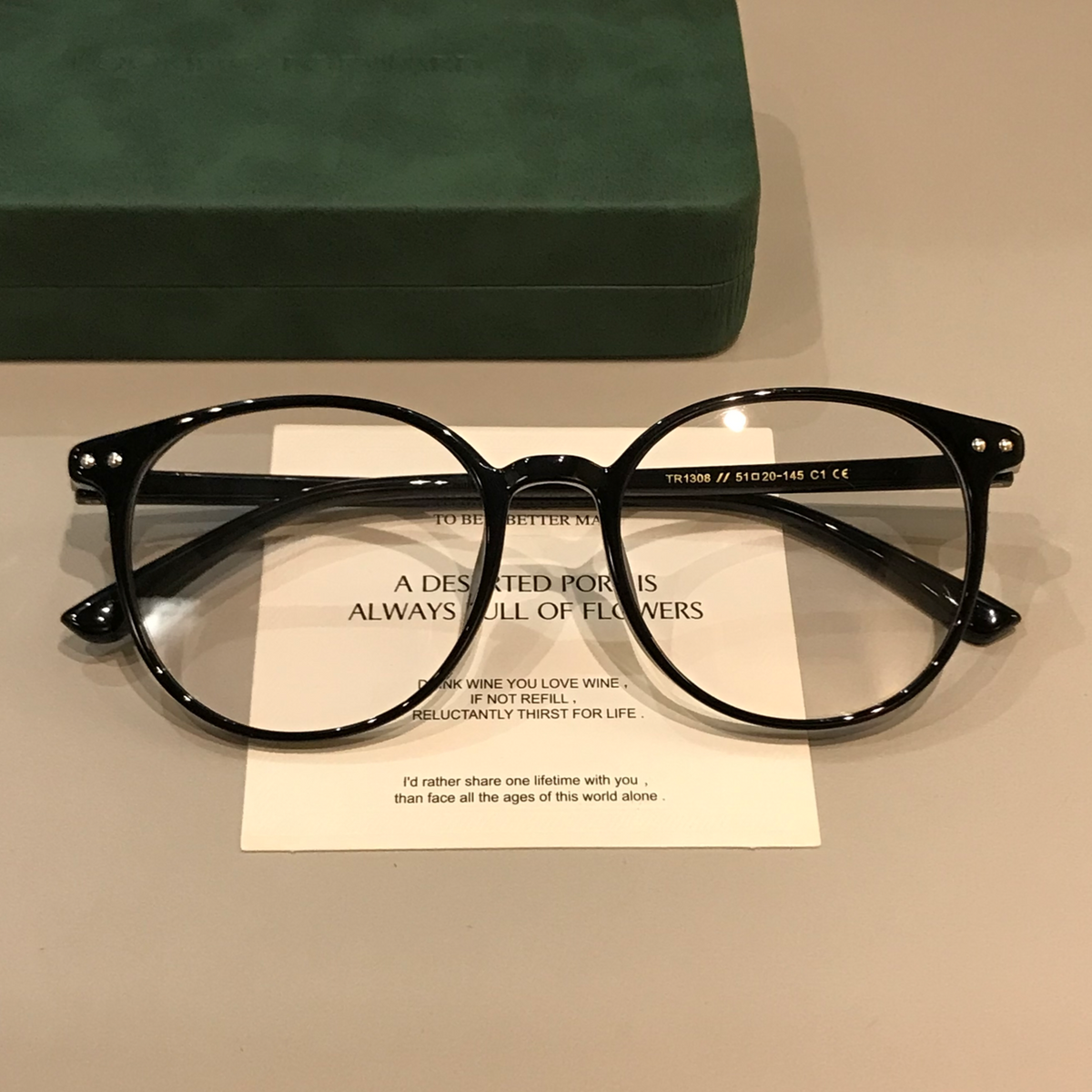 Oval Eyeglass Frames with TR Construction, Gradient Coffee Brown or Bl - Black